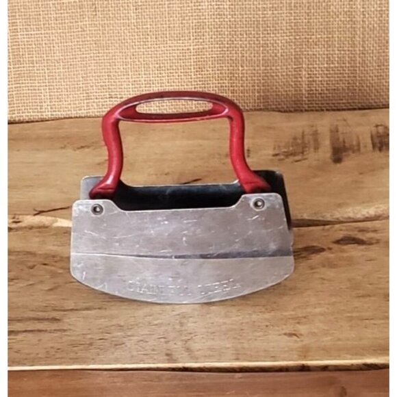 Vtg 30s 40s Rustic Double Blade Rocking Herb Chopper Pastry Blender Mezzaluna - Picture 7 of 10